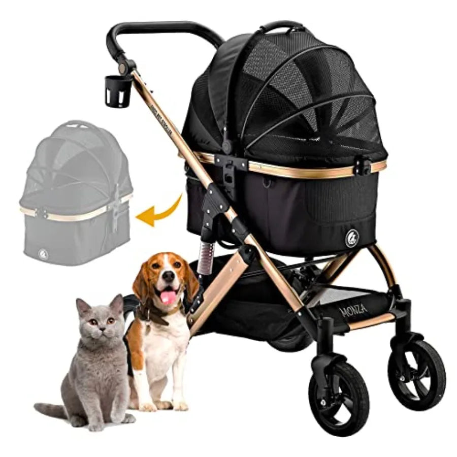 Monza Luxury 3-in-1 Pet Stroller, Travel Carrier & Car Seat — Premium Multi-Mode System