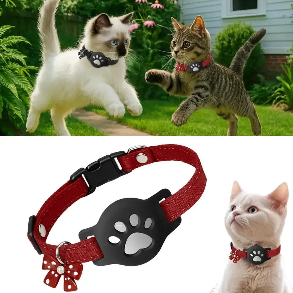 Reflective Pet Collar GPS Necklace with AirTag Holder - Waterproof