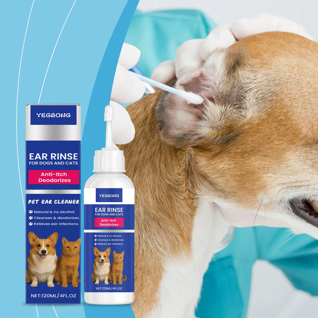 YEGBONG Gentle Pet Ear Cleaner — Wax & Odor Removal Solution, 120ml