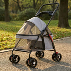 Foldable Compact Ventilated Lightweight Pet Stroller for Cats — Outdoor Walking & Travel