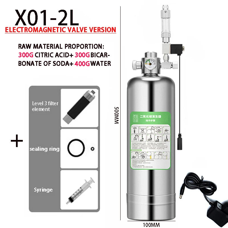DIY Stainless Steel Aquarium CO2 Generator System Kit