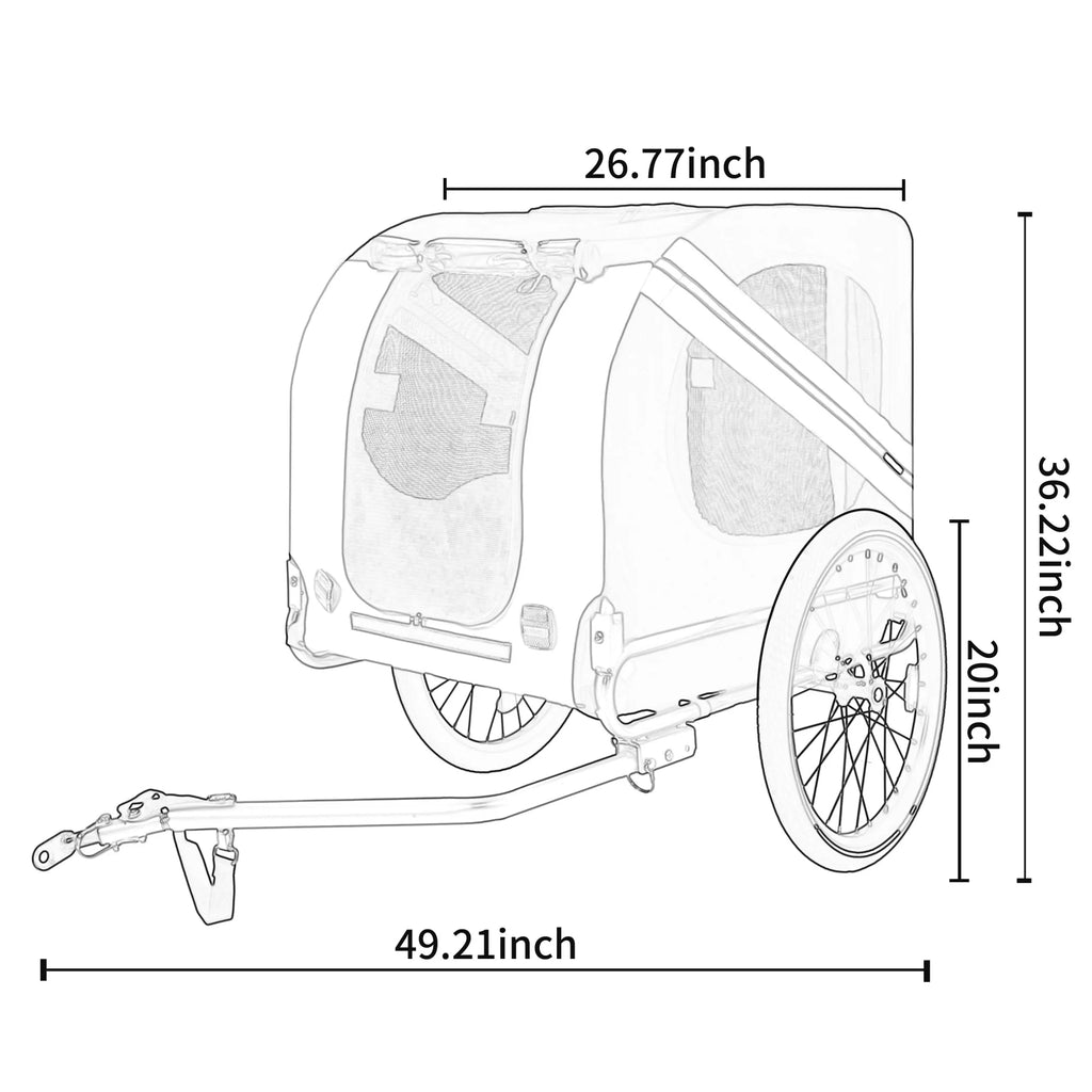 2-in-1 All-Terrain Pet Bike Trailer & Push Cart — Durable Steel Frame, 66 lb Capacity for Dogs & Cats