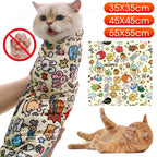 Self-Adhesive Cat Restraint Wrap — Anti-Bite Grooming & Nail Trim Bag