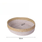 Portable Rattan & Seagrass Cat Bed Nest, All-Season