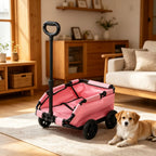 Lightweight Portable 4-Wheel Pet Pull Wagon with Adjustable Handle