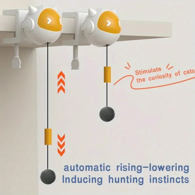 Electric Bouncing Hair Ball Cat Toy — Automatic Up-and-Down Motion for Solo Play