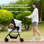 Foldable Lightweight Pet Trolley Stroller for Cats & Small Dogs — Outdoor Travel Cart