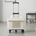 Breathable Wheeled Pet Carrier Rolling Trolley Bag — Portable Transportbox for Travel & Vet Visits