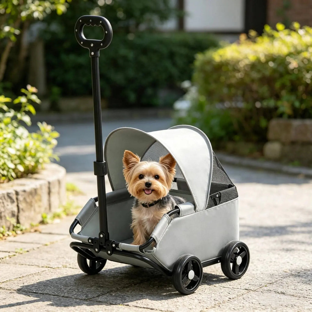 Sun Shade Pet Carriage Stroller for Small Pets — Lightweight Spacious Outdoor Carrier