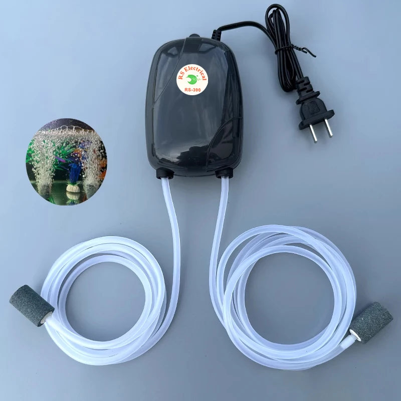 Ultra-Silent Aquarium Air Pump (3W/5W, 220V, Portable Oxygenator)