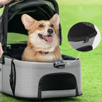 Lightweight Foldable Pet Stroller for Medium Dogs with Detachable Basket — Outdoor Travel Cart