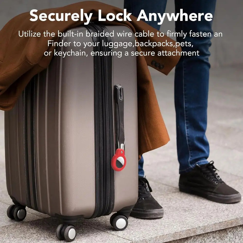 Dual-Pack AirTag Holders with Keychain & Wire Cable
