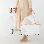 Luxury PU Leather Foldable Cat & Dog Travel Stroller — Lightweight