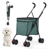 Pet Stroller Foldable Portable Multi Function Trolley For Small Medium Dog Cat Teddy Outdoor Travel Shopping Cart
