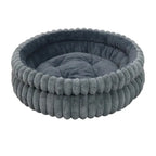 Round Velvet Pet Nest Bed with Removable Cover