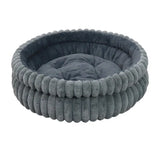 Round Velvet Pet Nest Bed with Removable Cover