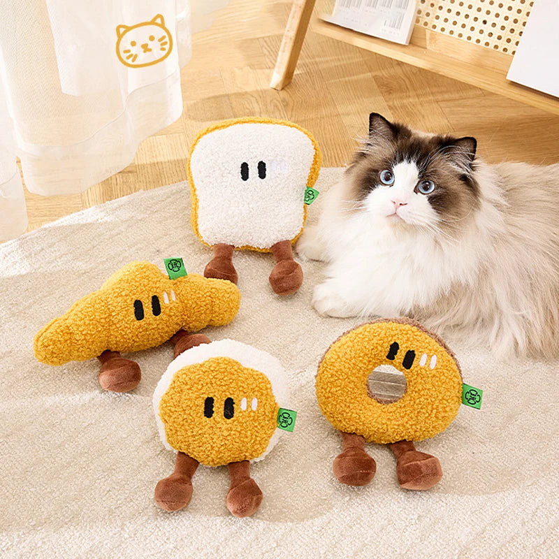 Catnip Baking-Shaped Chew Toy — Washable Scratch-Resistant Fleece
