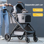 Dodopet Foldable Outdoor Travel Pet Stroller Trolley for Small & Medium Dogs & Cats