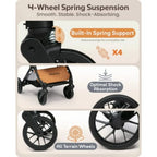 Shock-Absorbing Pet Stroller with Detachable Carrier for Small & Medium Dogs & Cats — Suspension Cart