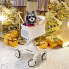 Luxury PU Leather Foldable Cat & Dog Travel Stroller — Lightweight