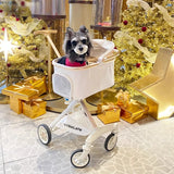 Luxury PU leather pet stroller,Car Pet Basket,lightweight Foldable Dog Travel Stroller,Portable Outdoor Cat and Dog Stroller