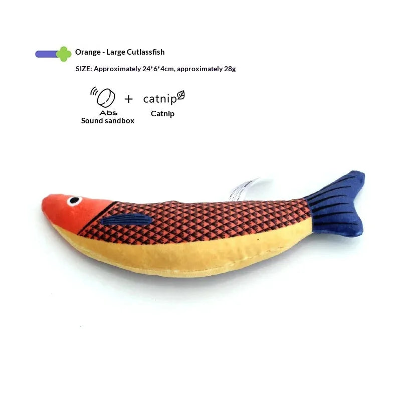 Catnip & Silvervine Fish Kicker Toy — Chew-Resistant with Wand Attachment
