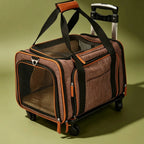 Rolling Expandable Zippered Pet Carrier with Expandable Interior