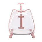 Fully Transparent Space Cabin Pet Trolley Case for Cats & Small Dogs