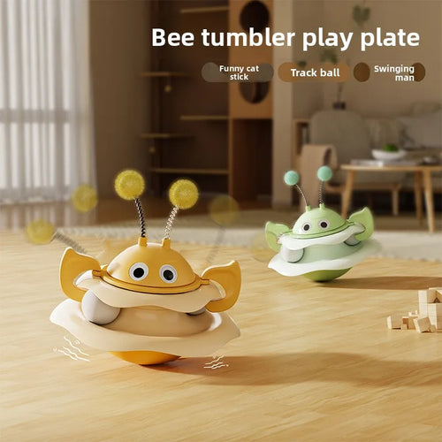 Little Bee Tumbler Toy — Self-Righting Spinning Cat Teaser