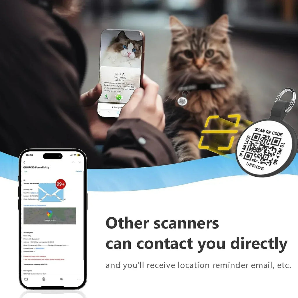 Reflective Cat Collar with QR Code ID Tag