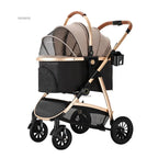 Modern Lightweight Portable Separable 4-Wheel Pet Stroller for Dogs & Cats — Foldable Outdoor Cart