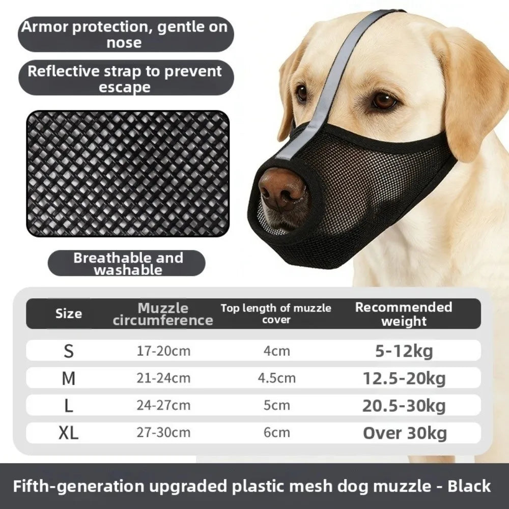 Portable PVC Dog Muzzle (Washable, Multi-Size)