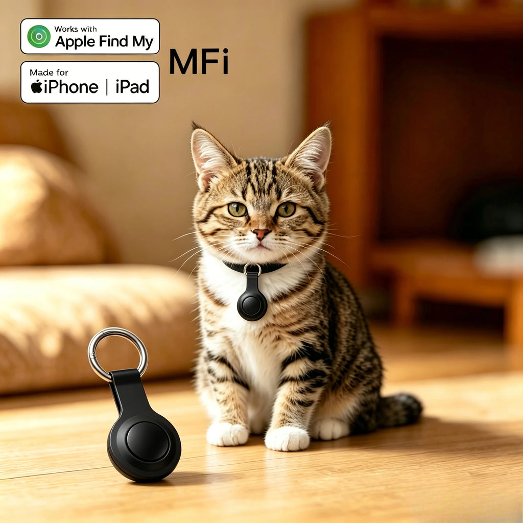 MFi Certified Apple Find My Pet Tracker - Bluetooth & GPS, iOS