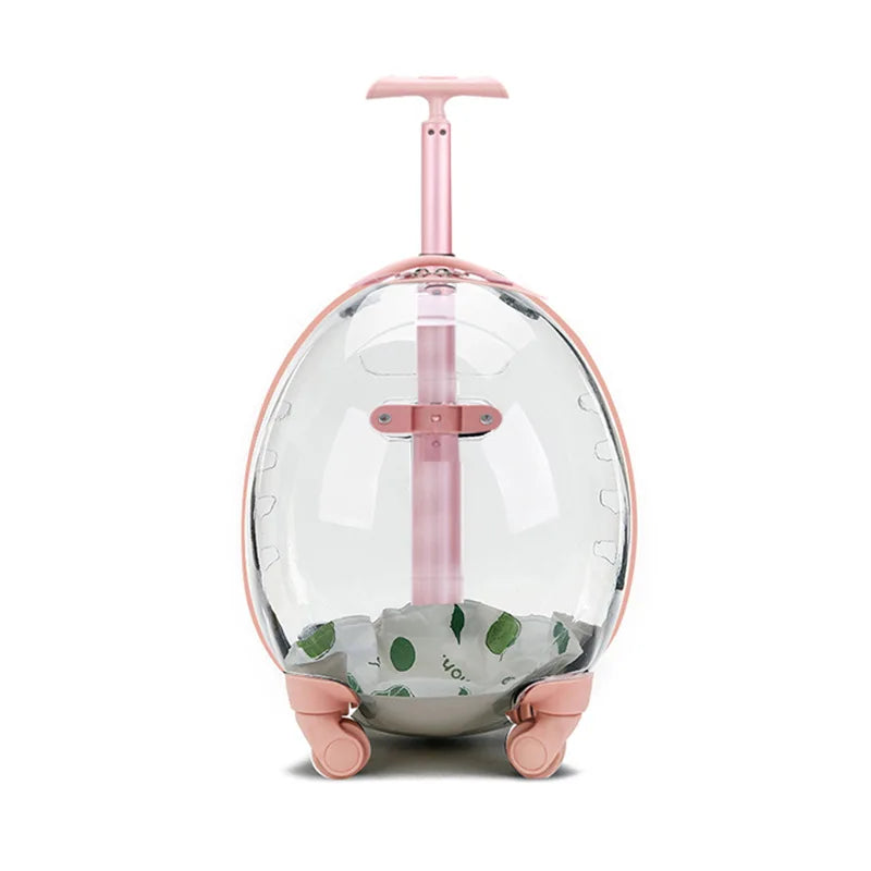 Transparent Large Capacity Handheld Pet Carrier & Portable Travel Cart for Cats & Dogs