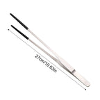 Stainless Steel Reptile Feeding Tongs — 10.6in Straight & Curved Tweezers