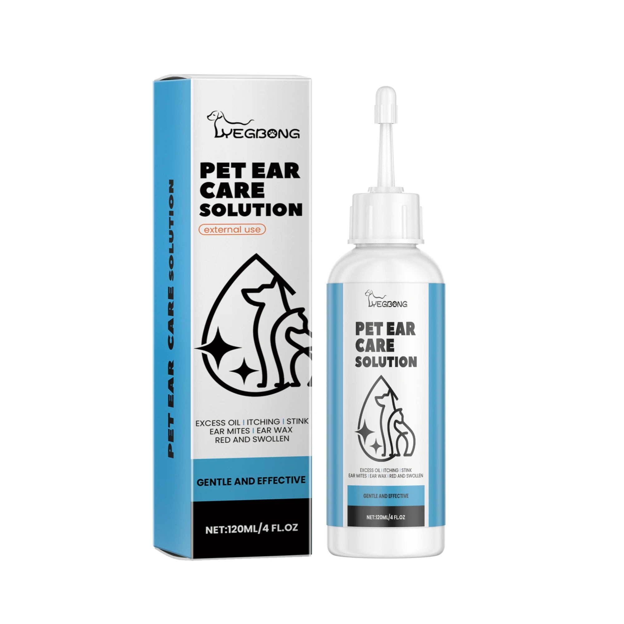 Pet Ear Cleaner Drops — Mite & Infection Care for Dogs & Cats, 120ml
