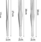 Stainless Steel Pet Feeding Tongs — Rubber-Tipped Tweezers for Reptiles