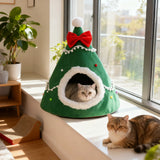 Christmas Tree Cat Nest (Semi-Closed Winter Warm House)