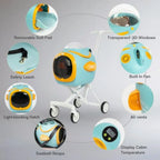 4-in-1 Space Capsule Pet Stroller with Built-In Fan & Detachable Carrier for Dogs & Cats