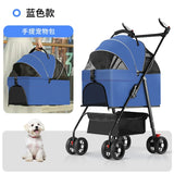 【One-Click】 Pet Stroller with Removable Carrier 35lbs Foldable Compact Travel Pet Stroller for Small to Medium Pets cats and dog