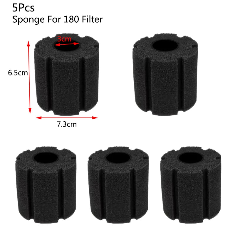 Black Bio Sponge Aquarium Filter (Air Pump Driven, Corner Skimmer, Bio Media)