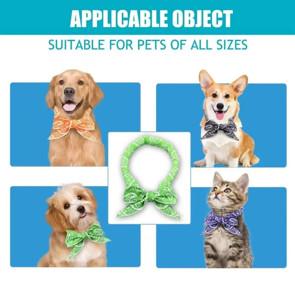 Pet Cooling Ice Scarf Set (2-Pack, Fast Cooling, Reusable Neck Ring)