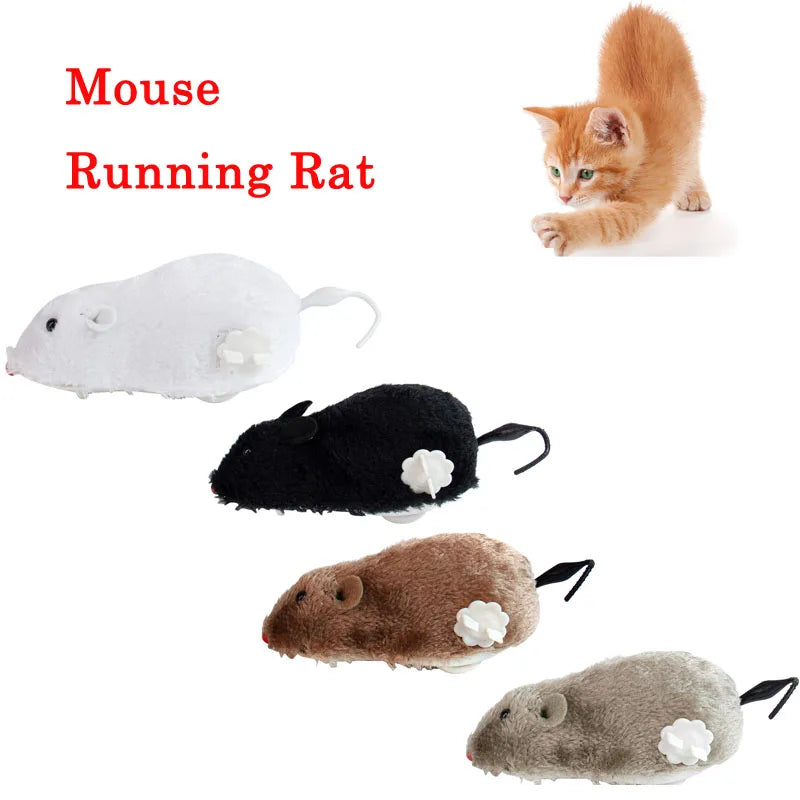 Plush Running Rat Toy — Motorized Chase Toy for Cats & Dogs