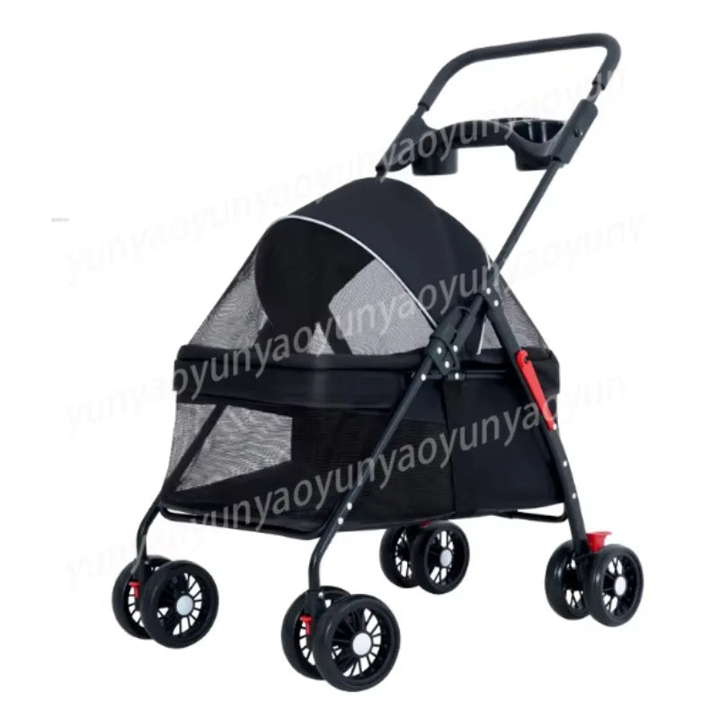 Lightweight Foldable Pet Cart Trolley for Small Cats & Dogs — Compact Portable Carrier