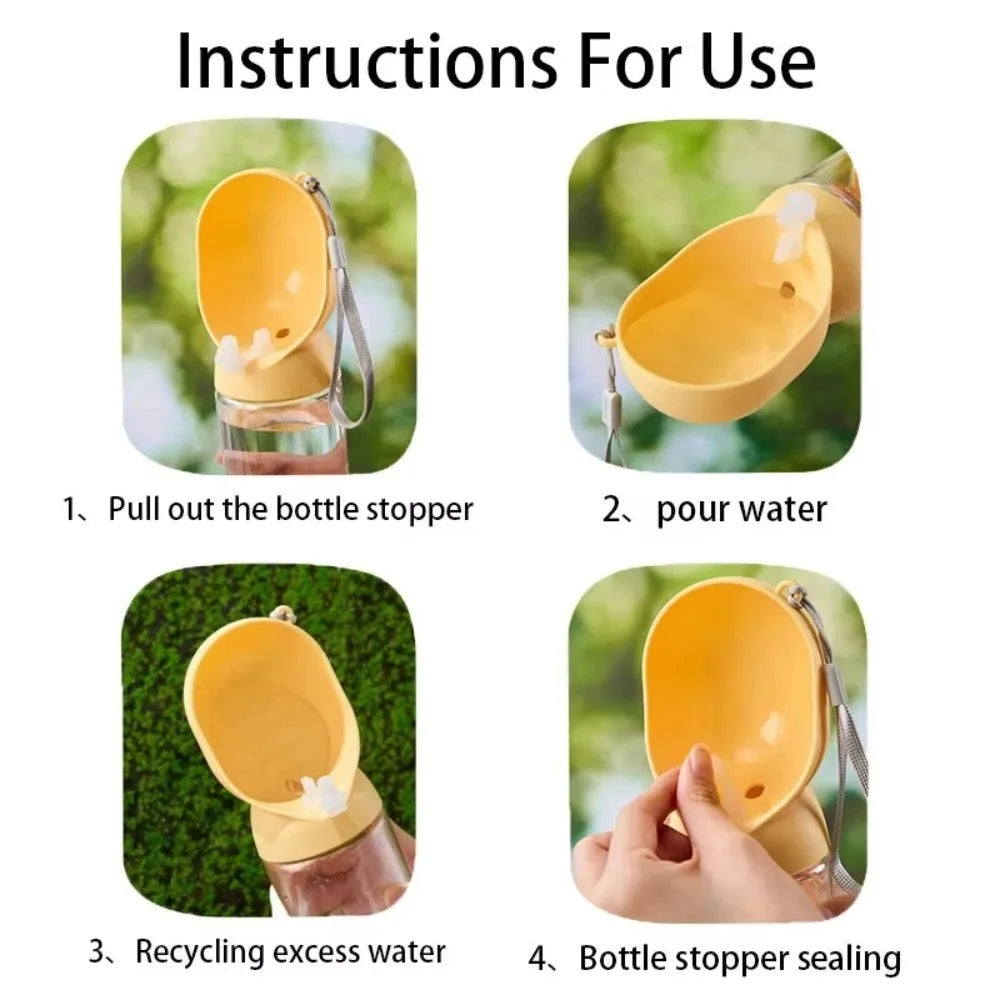 Leakproof Dog Water Bottle with Bowl (Large Capacity, Outdoor, Portable)