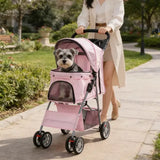 Steel Tube Dog Trolley Customized Pet Stroller For Small Dogs Cats Factory