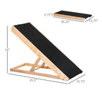 Foldable Elevated Pet Ramp, 35.5x16x24in, Black
