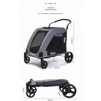 Lightweight Foldable Pet Stroller for Multiple Pets — Portable Durable Cat & Dog Travel Carrier