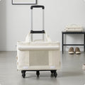 Collapsible Soft-Sided Cat Carrier Trolley with Telescopic Handle for Travel & Outings