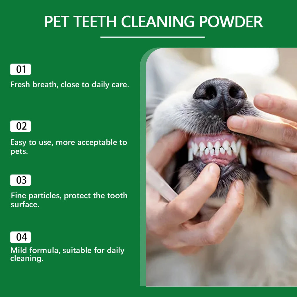 Pet Teeth Cleaning Powder — Reduces Tartar & Freshens Breath, 100g
